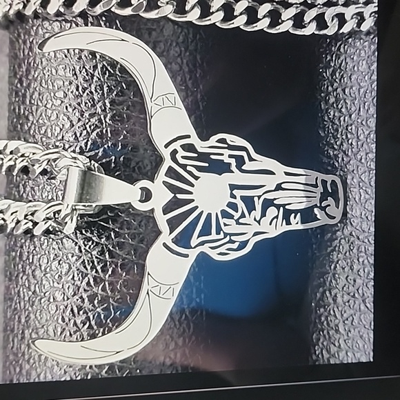 Stainless Steel Bull 🐮 Head Necklace - Picture 3 of 5